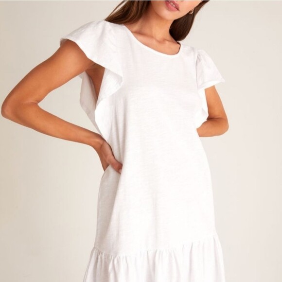 Z Supply White Ruffle Sleeve Dress - Picture 2 of 13